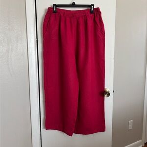 Flax Women's Wide Leg Pants - Red